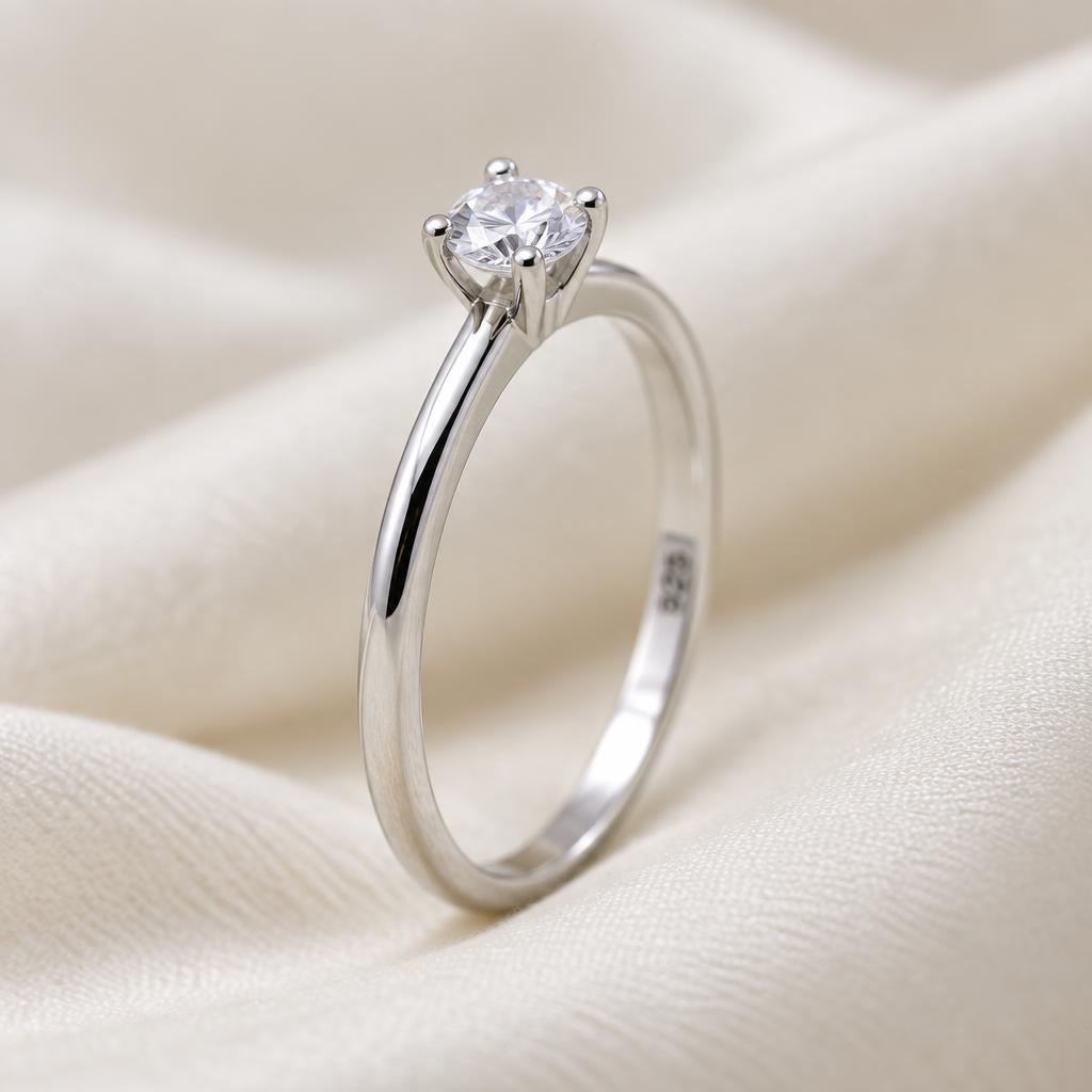 Avani Solitaire Ring — finish and detail