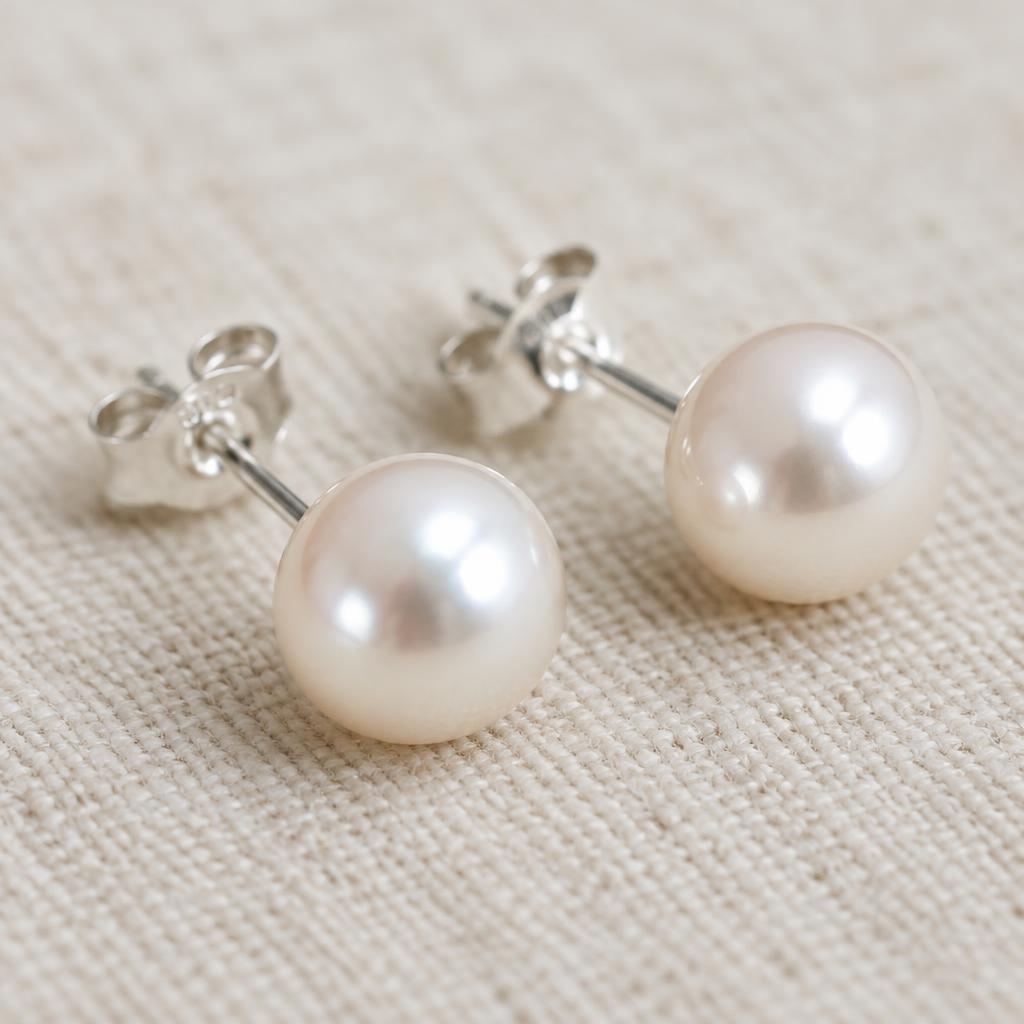 Devi Pearl Studs — finish and detail