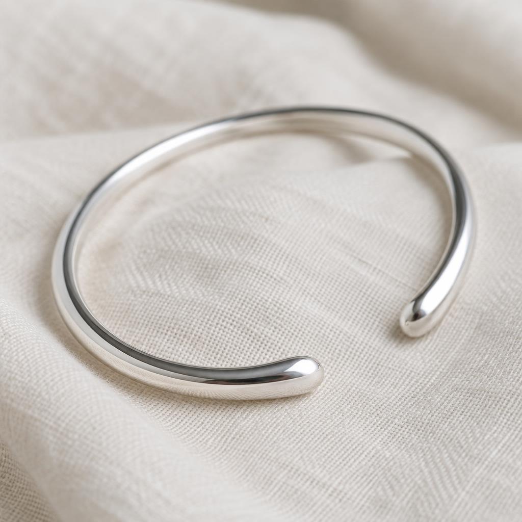 Nira Open Cuff Bracelet — finish and detail